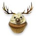 Cupcake topper gewei goud